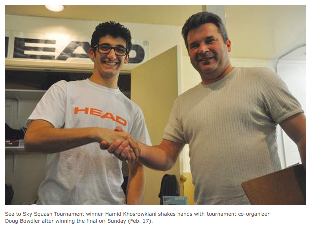 Hamid Khosrowkiani wins the 2013 Squamish Sea to Sky Squash Tournament
