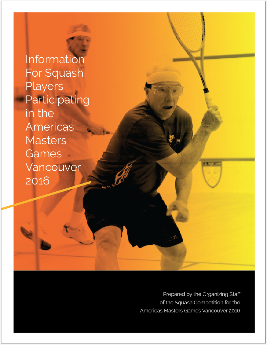 Americas Masters Games 2016 Squash Poster