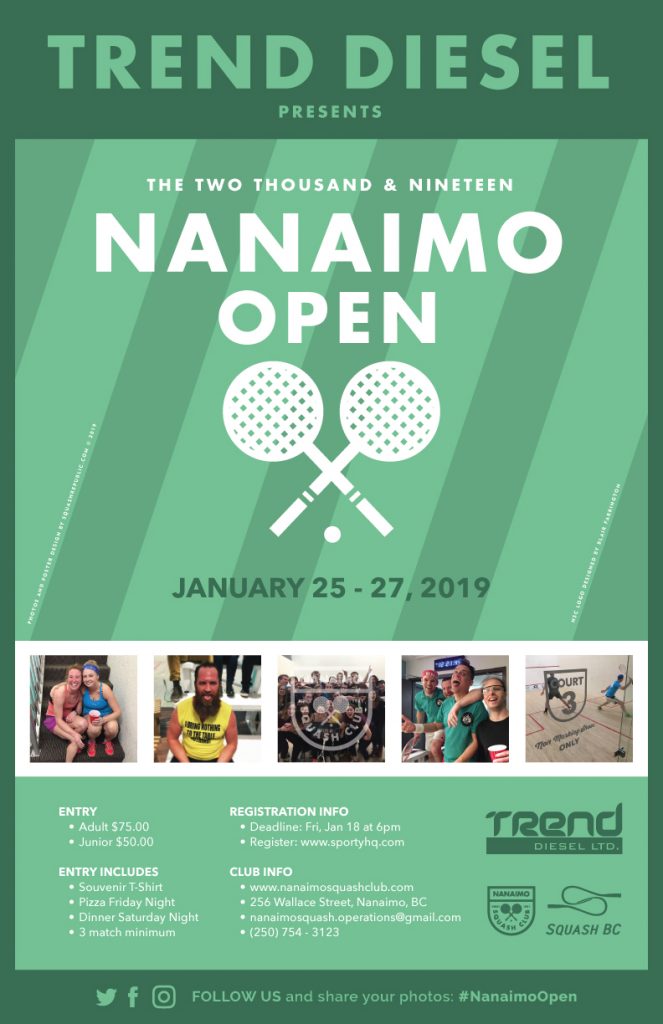 2019 Nanaimo Squash Club Trend Diesel Open